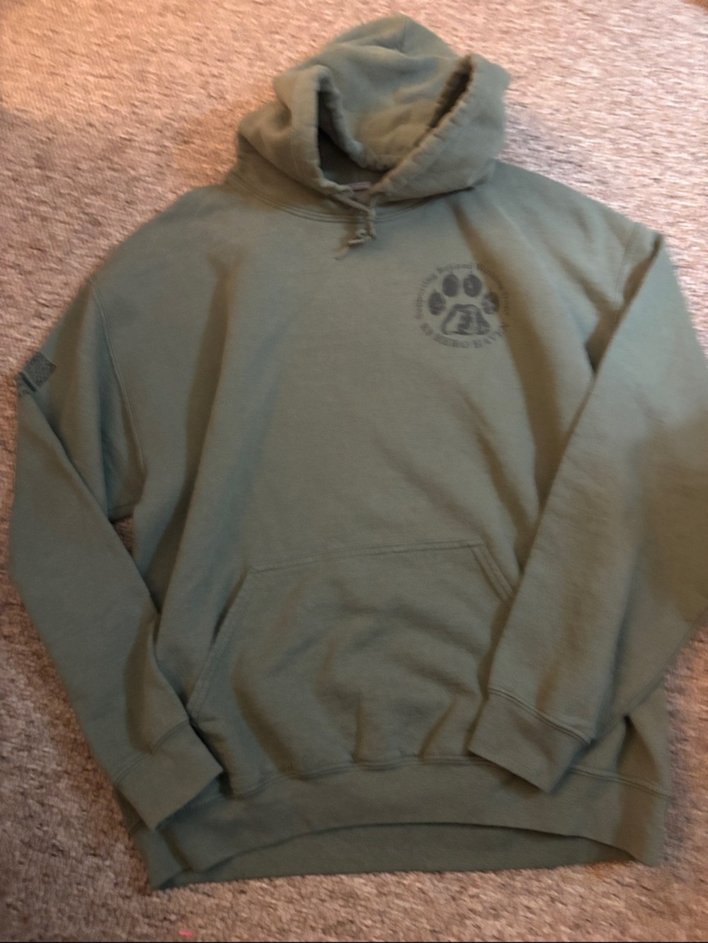Green Graphic K9 Hero Haven Paw Print Hoodie